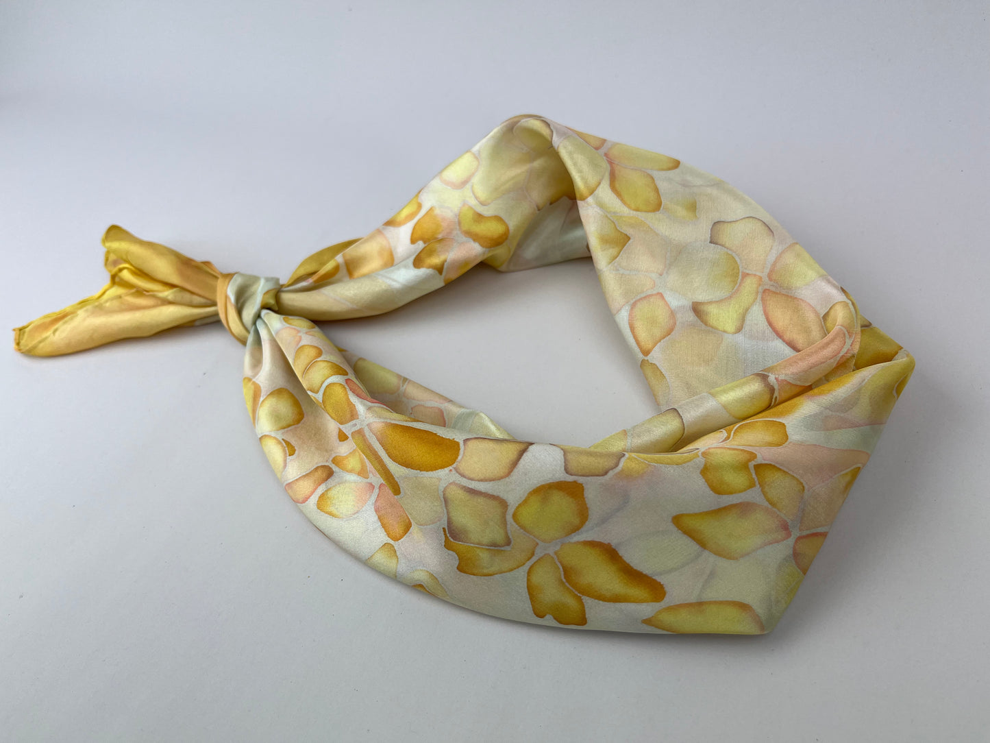 Hydrangea yellow, square hand made scarf