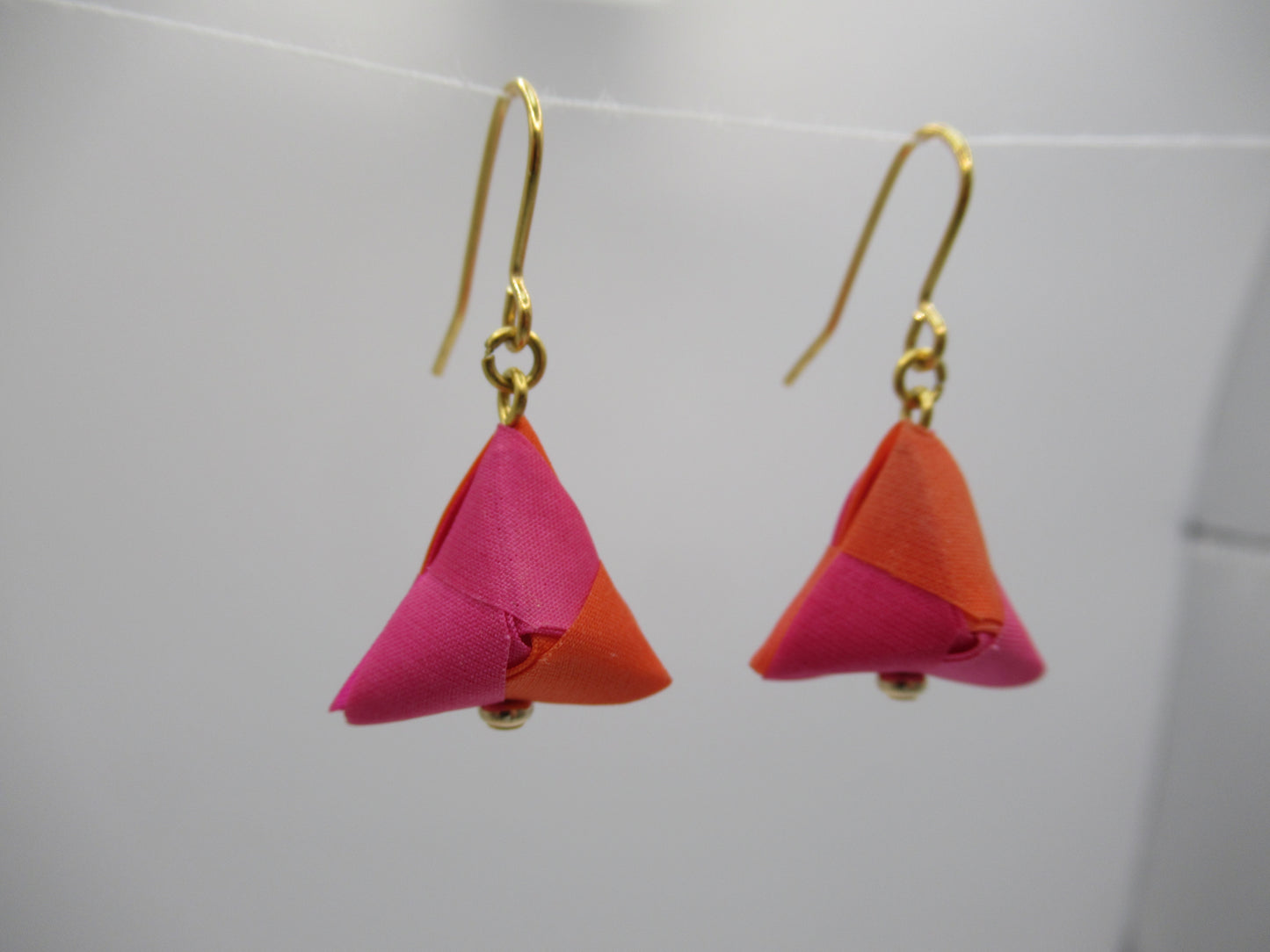 Origami silk triangle earring