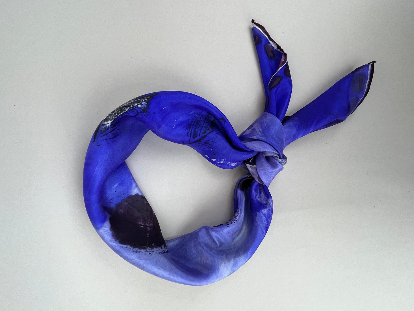 Orynth in Purple - handmade square silk scarf