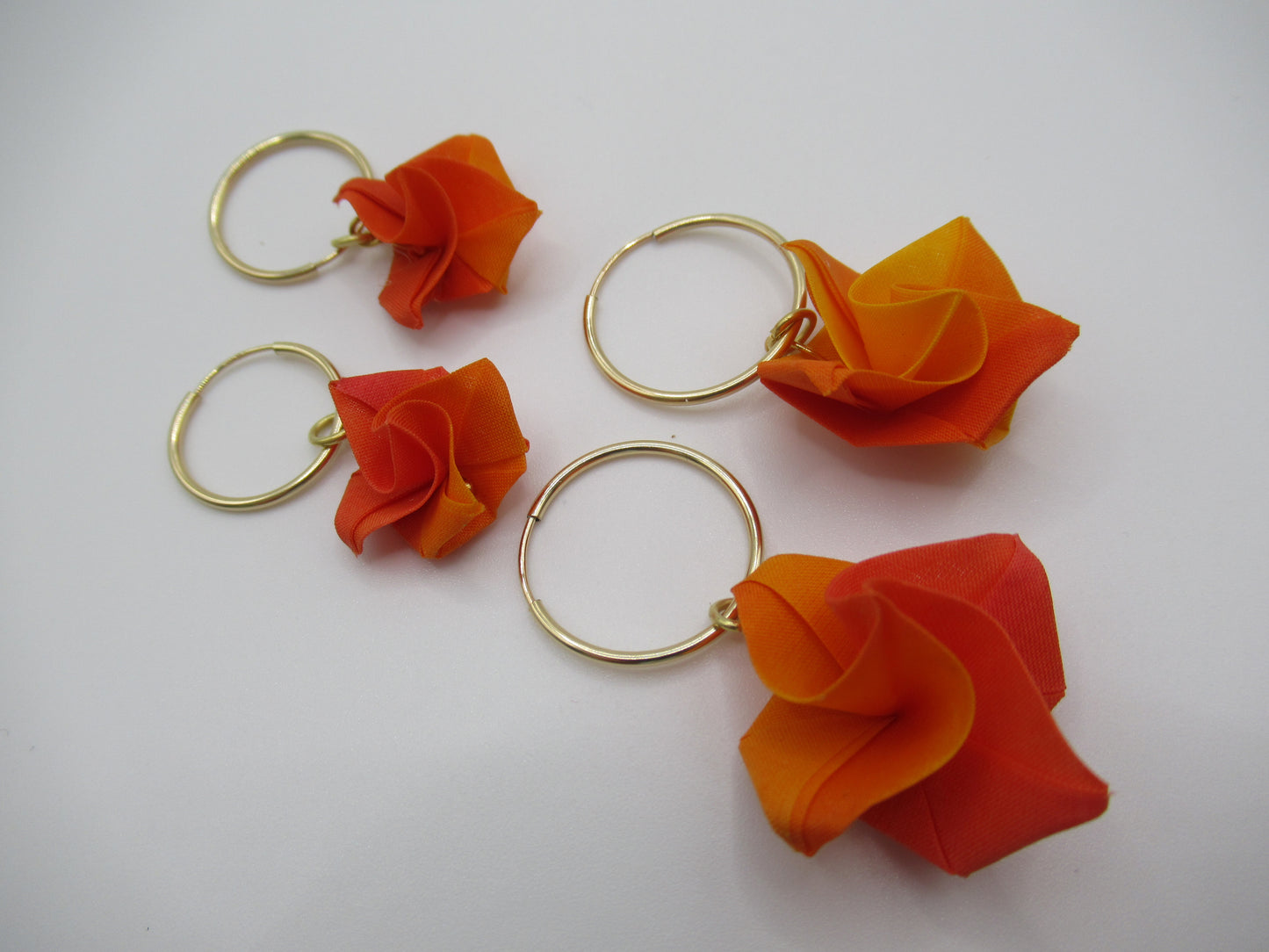 Origami Silk Rose earrings