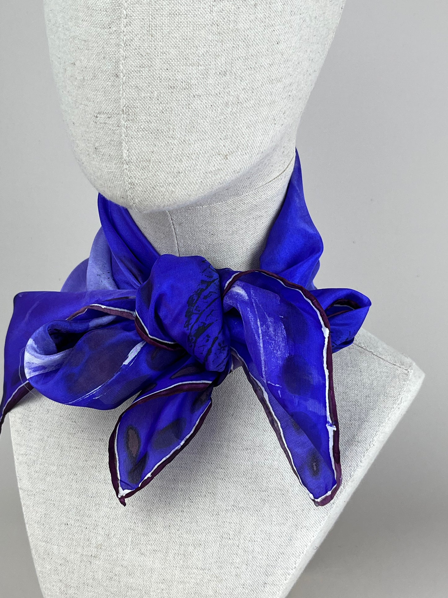 Orynth in Purple - handmade square silk scarf