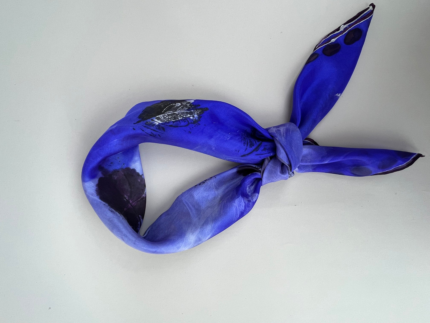 Orynth in Purple - handmade square silk scarf