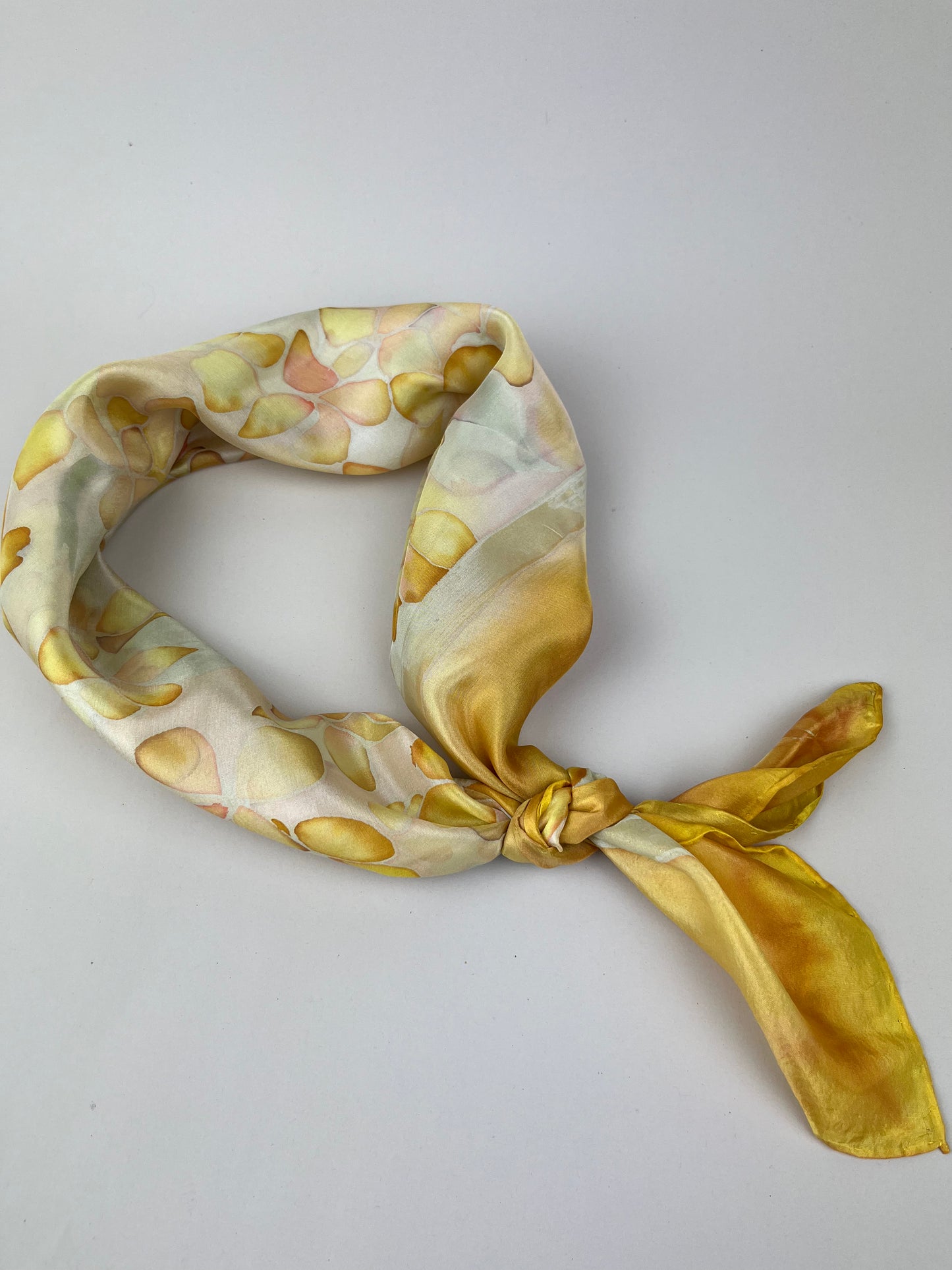 Hydrangea yellow, square hand made scarf