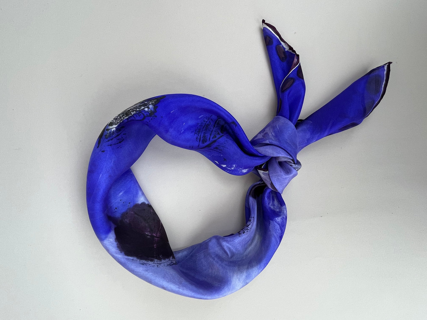 Orynth in Purple - handmade square silk scarf