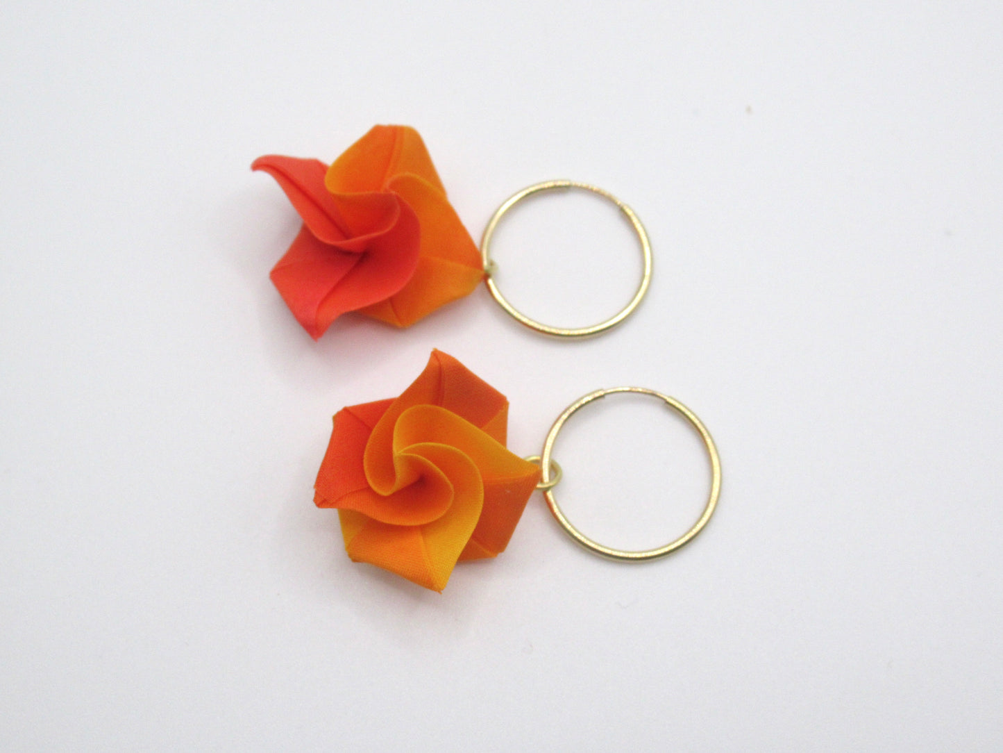 Origami Silk Rose earrings