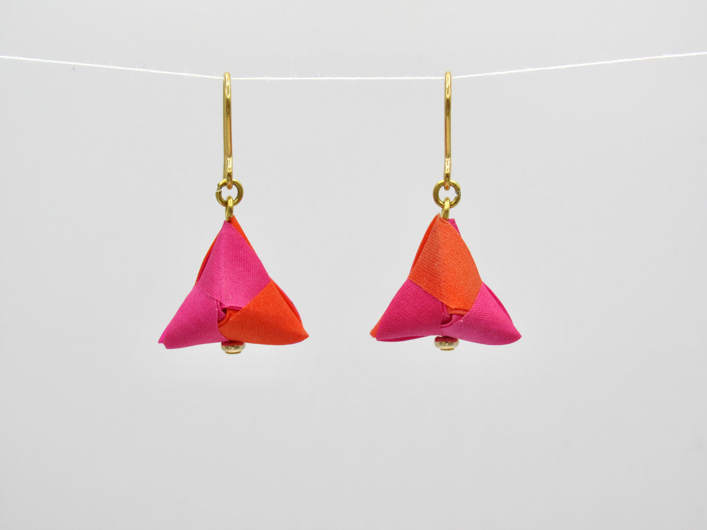 Origami silk triangle earring