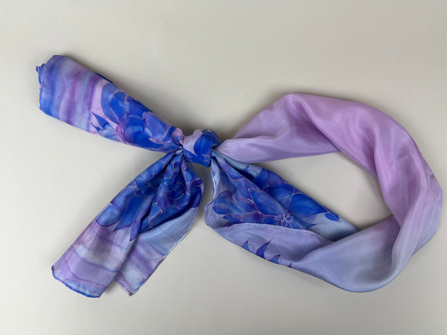 Nesrin Lilac - Long Silk Scarf Unique and Handmade