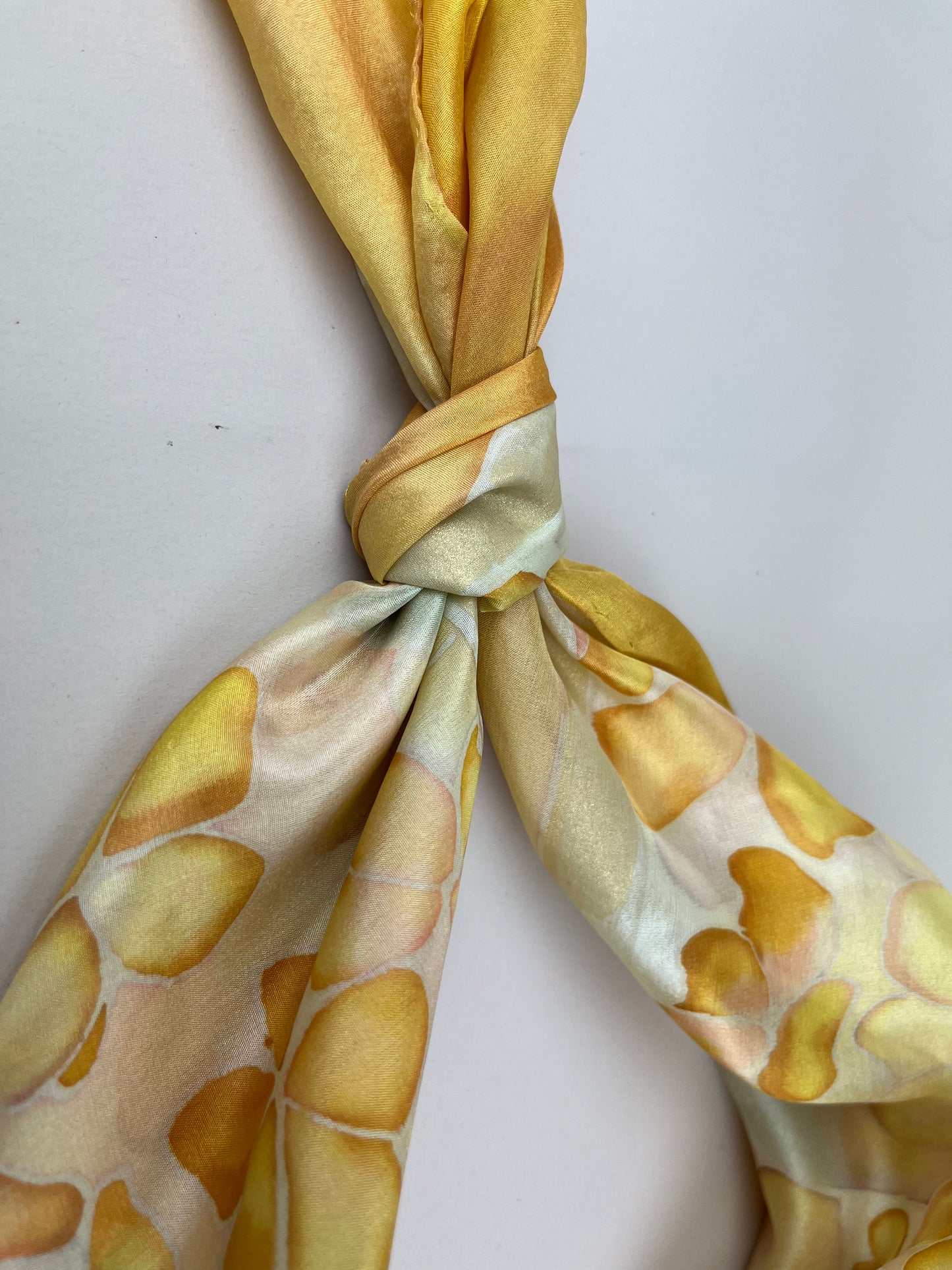 Hydrangea yellow, square hand made scarf