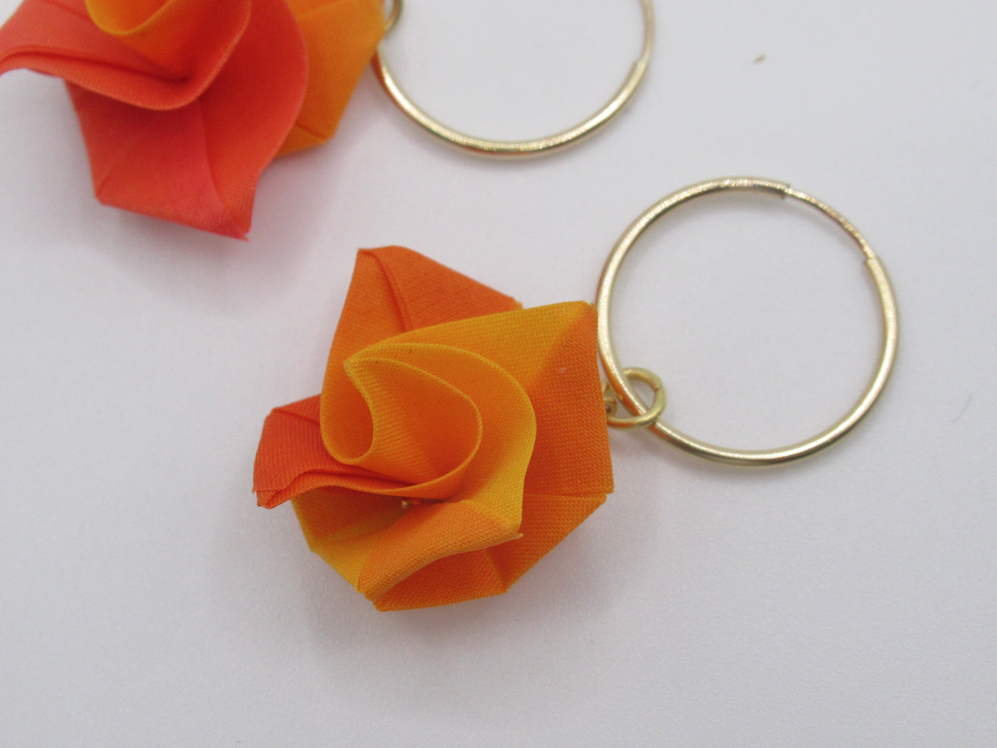 Origami Silk Rose earrings