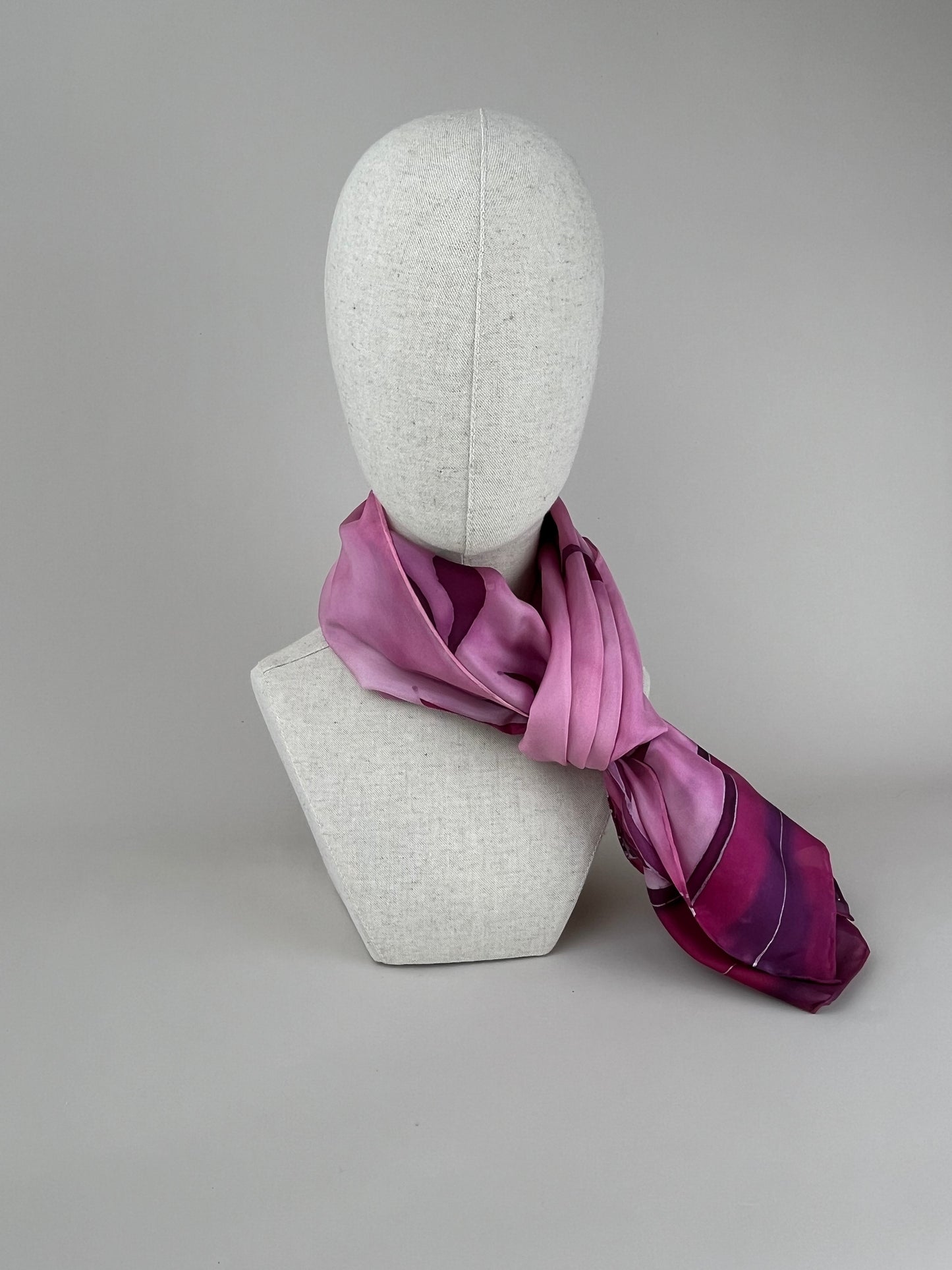 Olive Branch in Burgundy - Long silk scarf