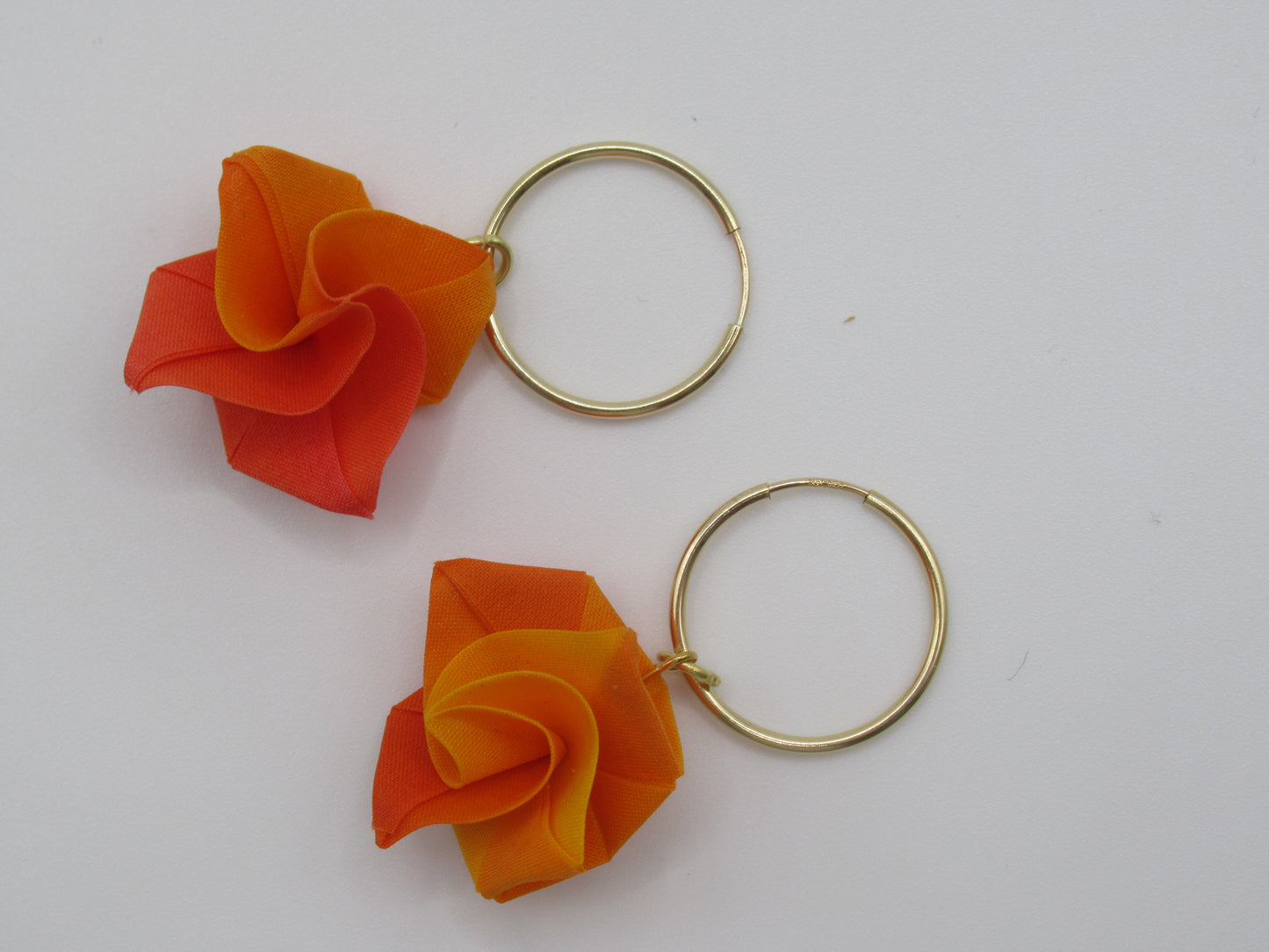 Origami Silk Rose earrings