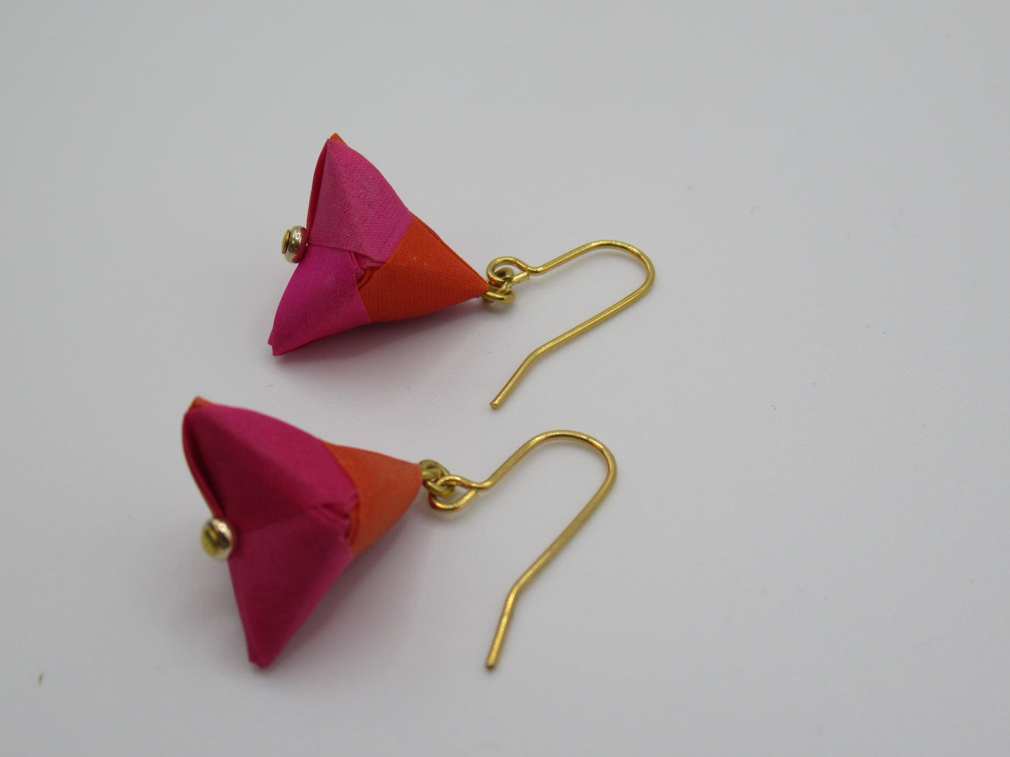 Origami silk triangle earring