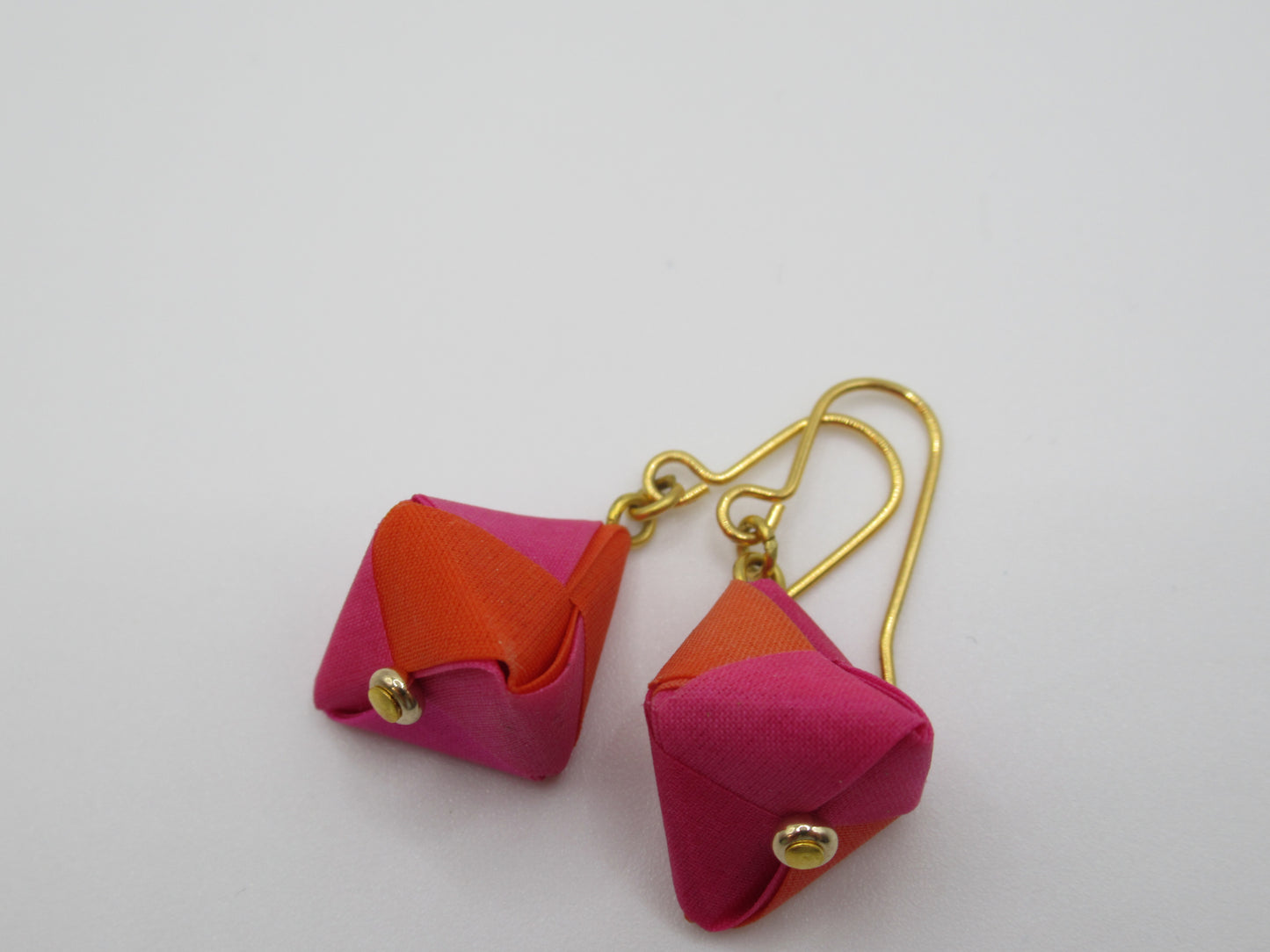 Origami silk triangle earring