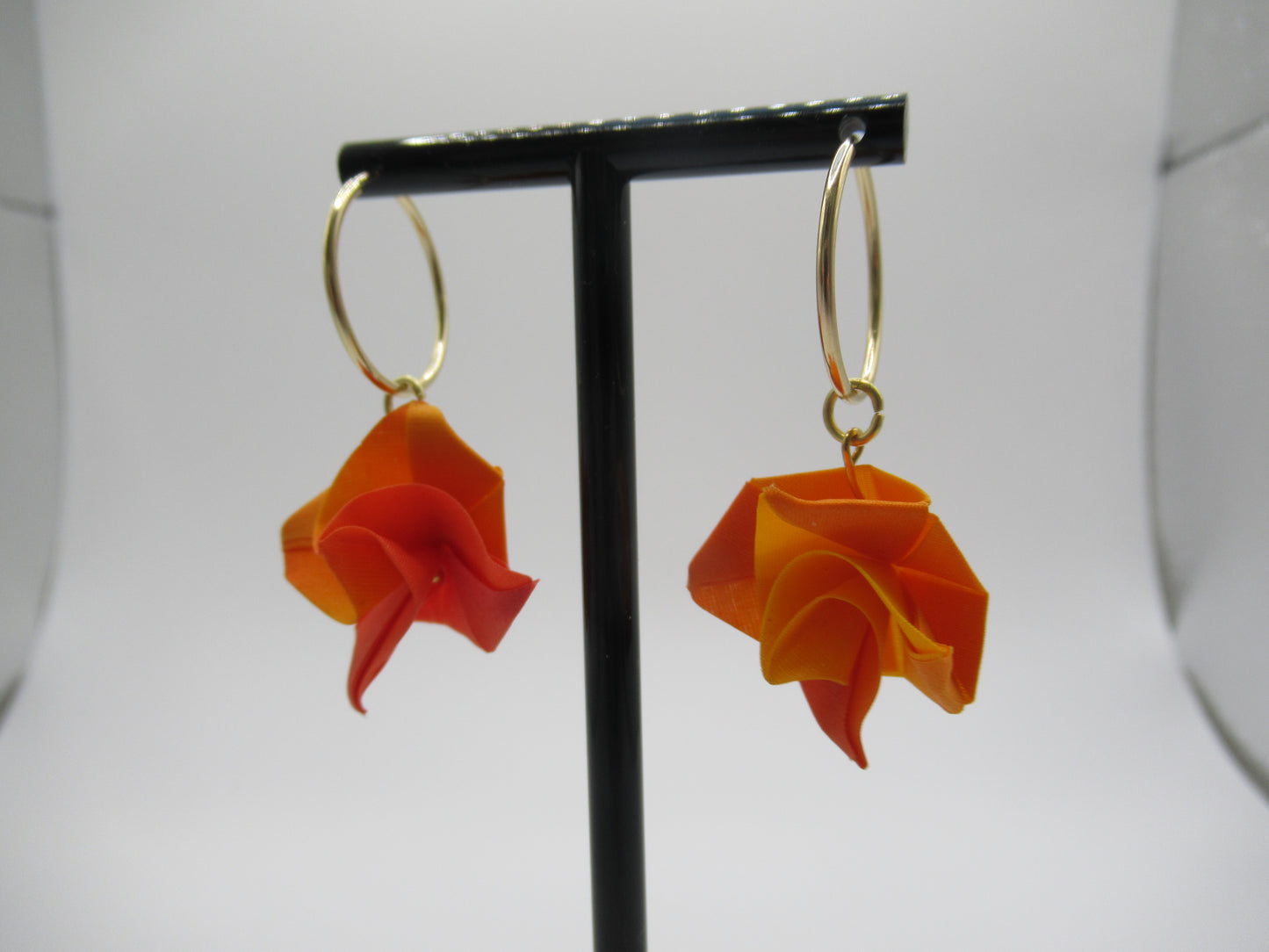 Origami Silk Rose earrings