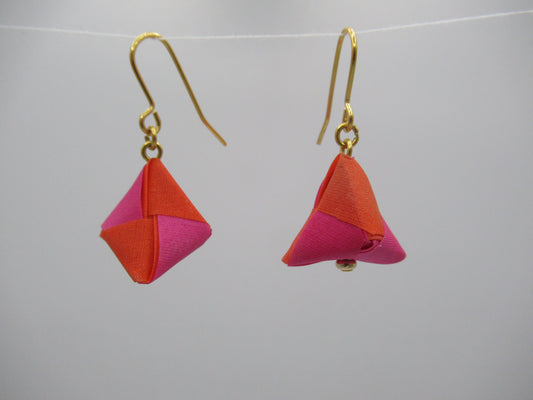 Origami silk triangle earring