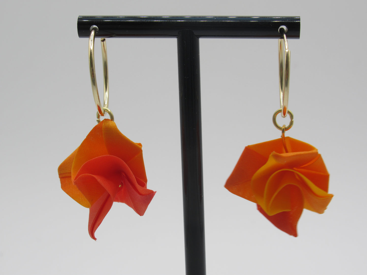 Origami Silk Rose earrings