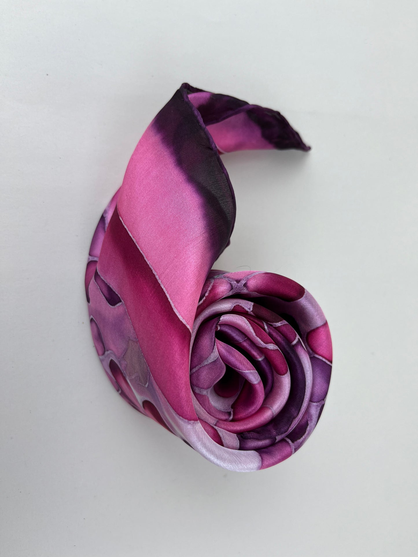 Hydrangea in burgundy - square scarf 100% silk