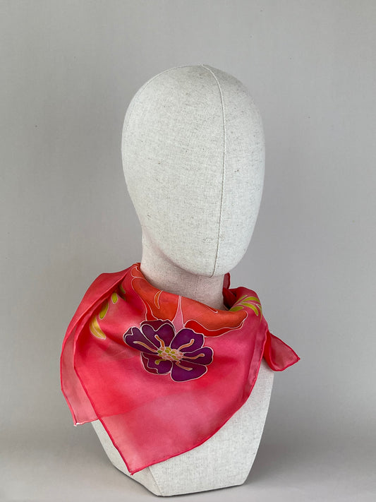 Alentia- Orange perfect gift Handmade 100% Silk Scarf