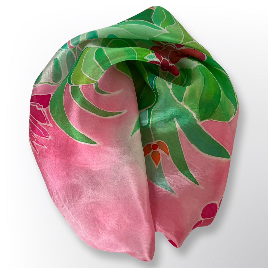 Tropics l - Handmade 100% Silk Scarf