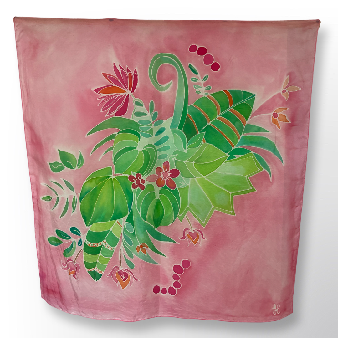 Tropics l - Handmade 100% Silk Scarf