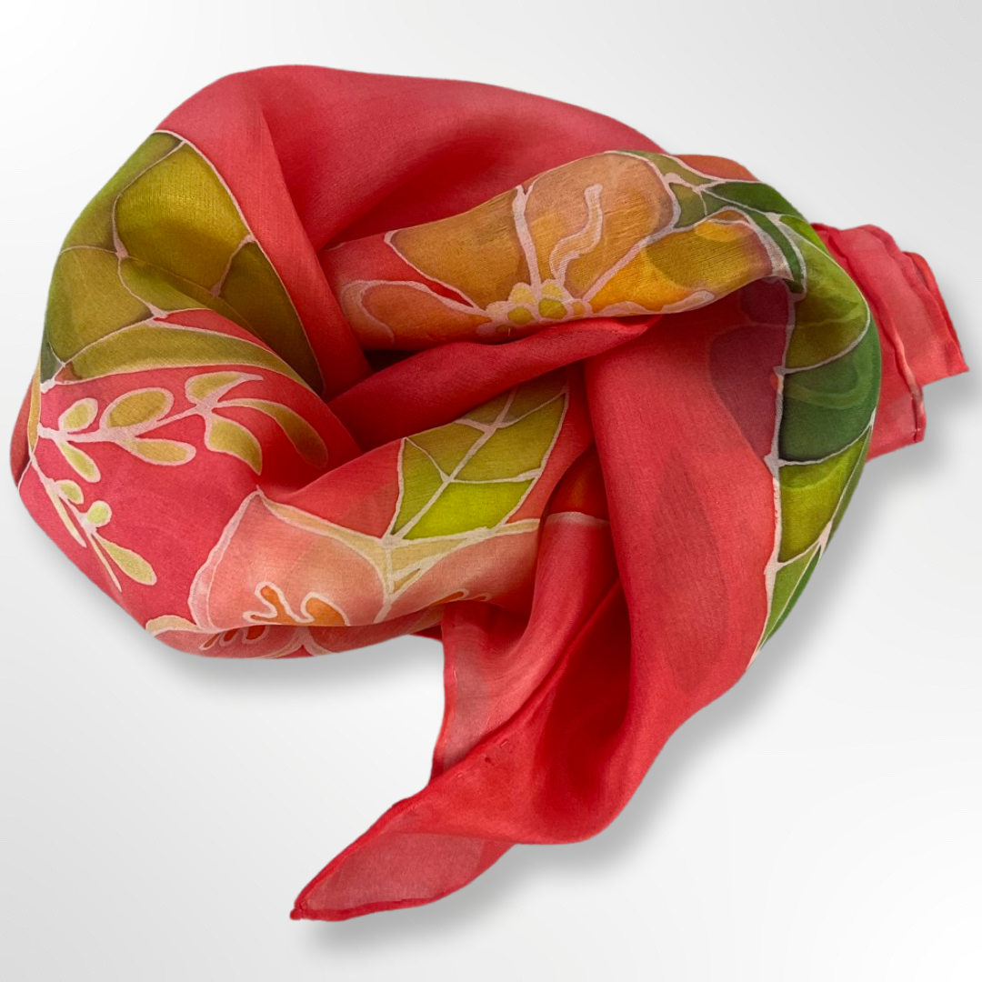 Alentia- Orange perfect gift Handmade 100% Silk Scarf