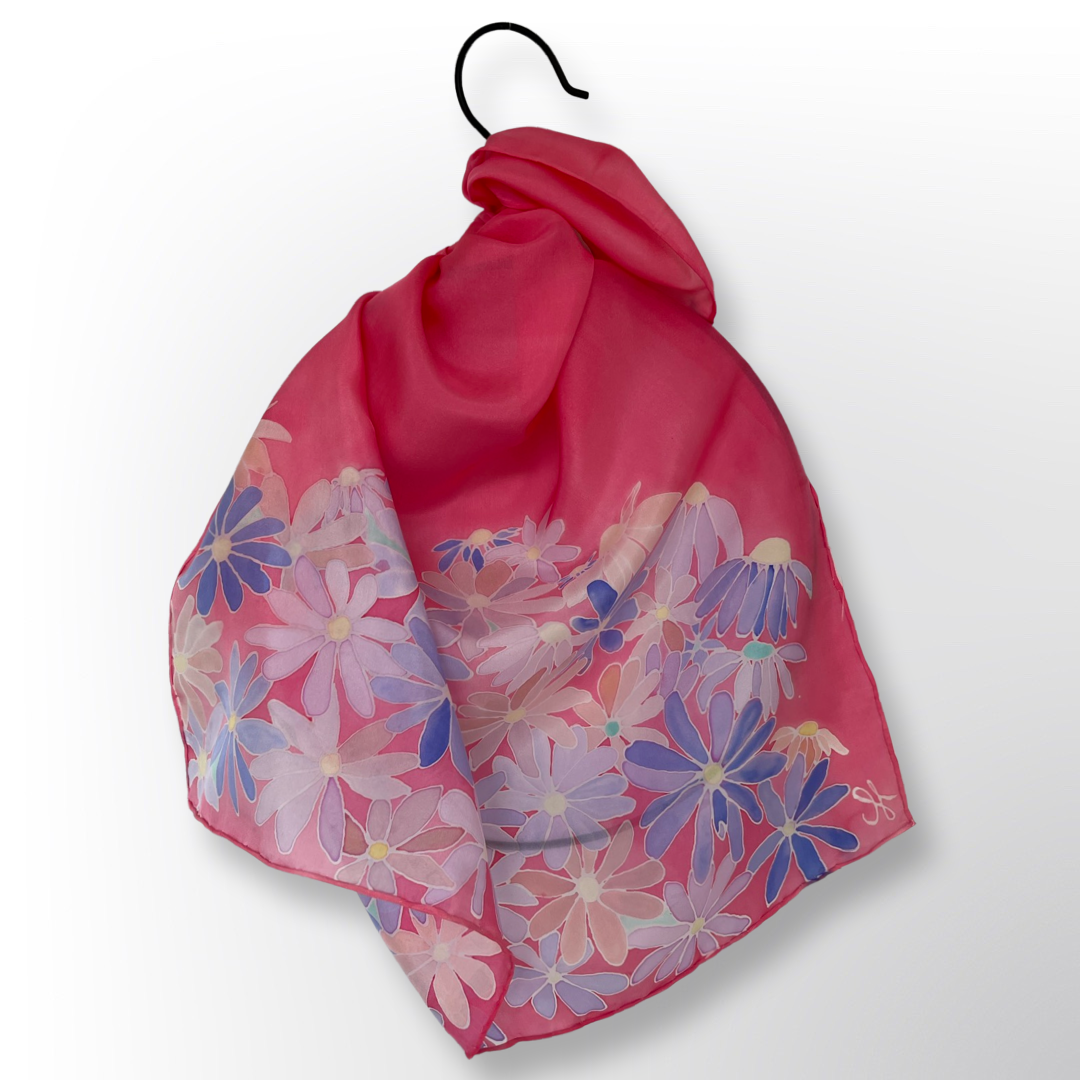 Daisy Handmade 100% Silk Scarf