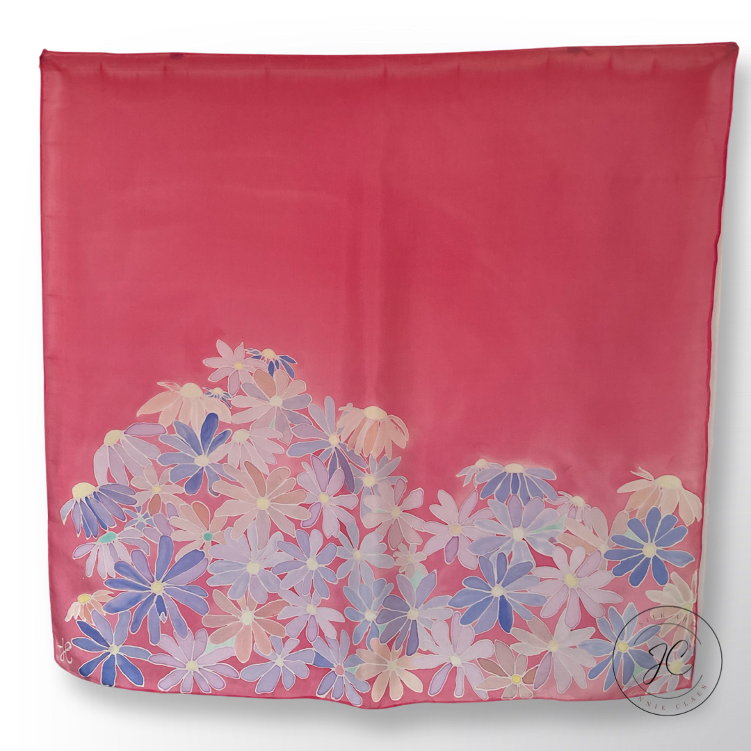 Daisy Handmade 100% Silk Scarf