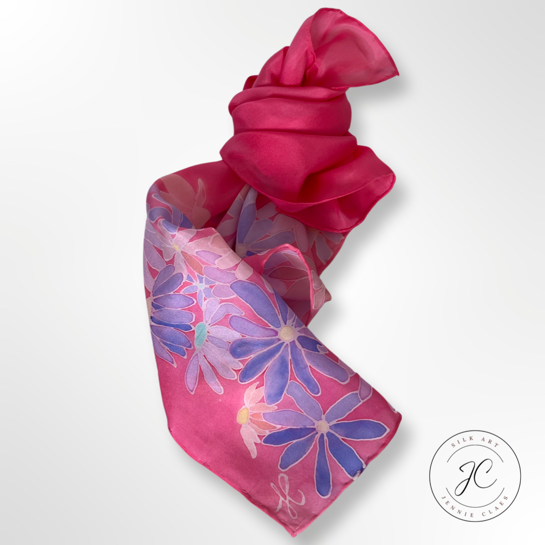 Daisy Handmade 100% Silk Scarf