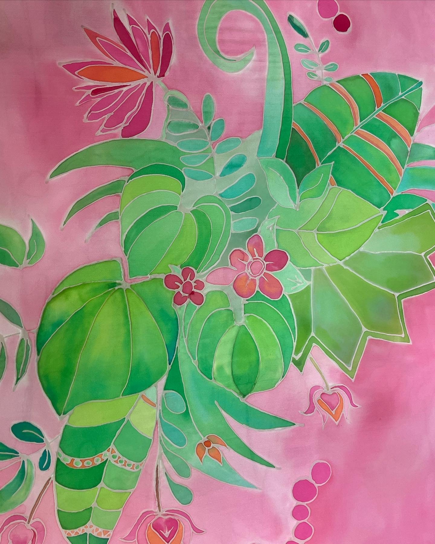 Tropics l - Handmade 100% Silk Scarf