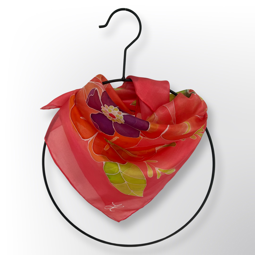 Alentia- Orange perfect gift Handmade 100% Silk Scarf