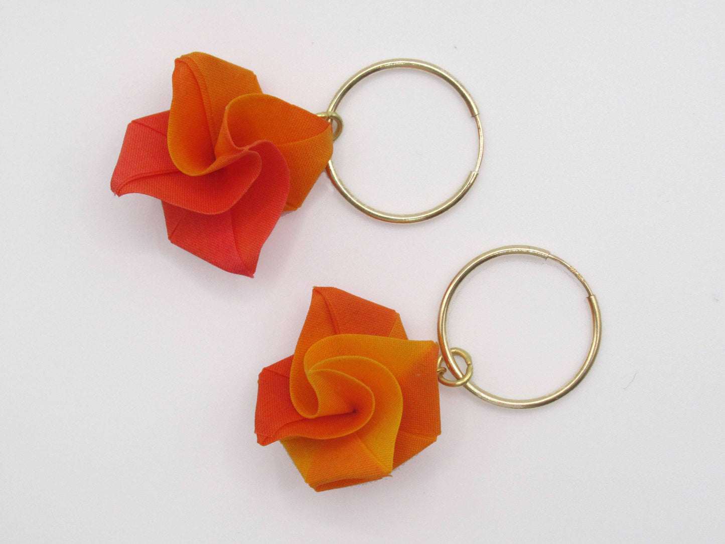 Origami Silk Rose earrings